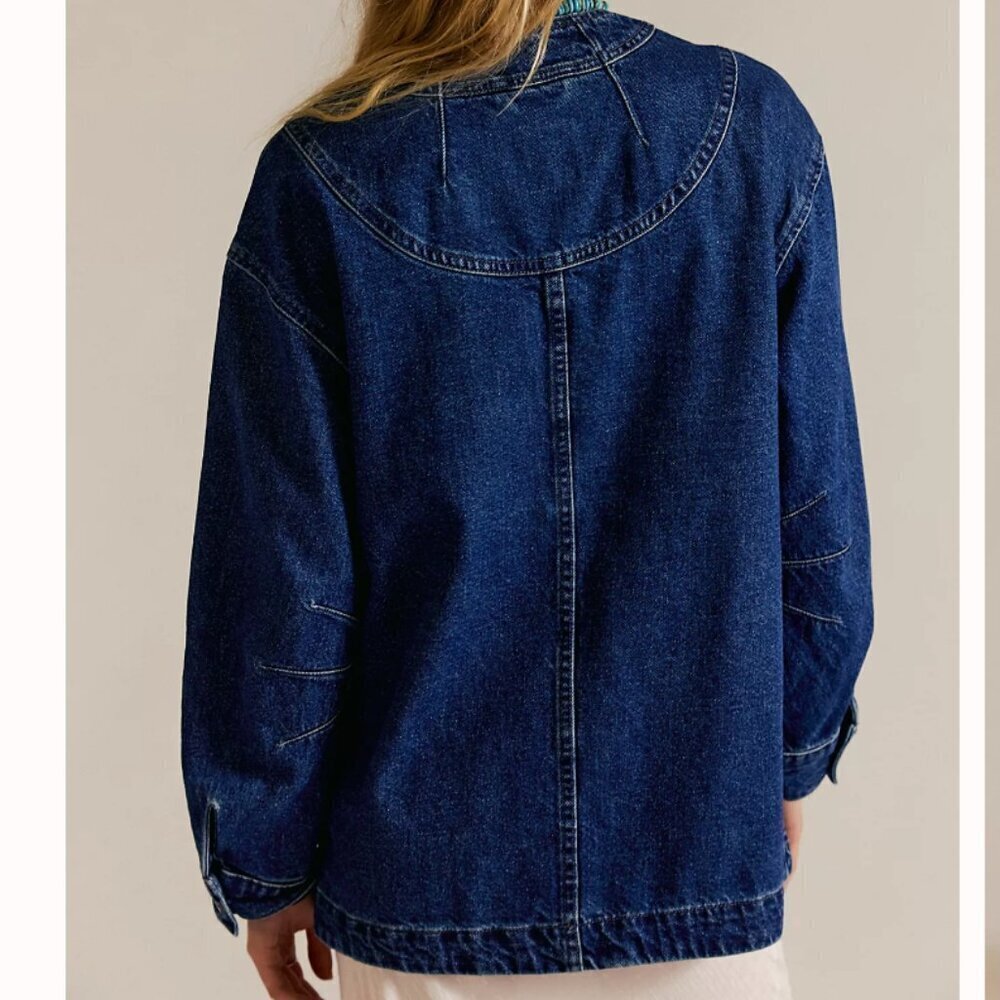 NWT Free People Mathis Denim Jacket in Deep Indigo - Picture 4 of 5